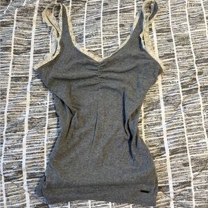 Hollister Gray Camisole with Lace Trim